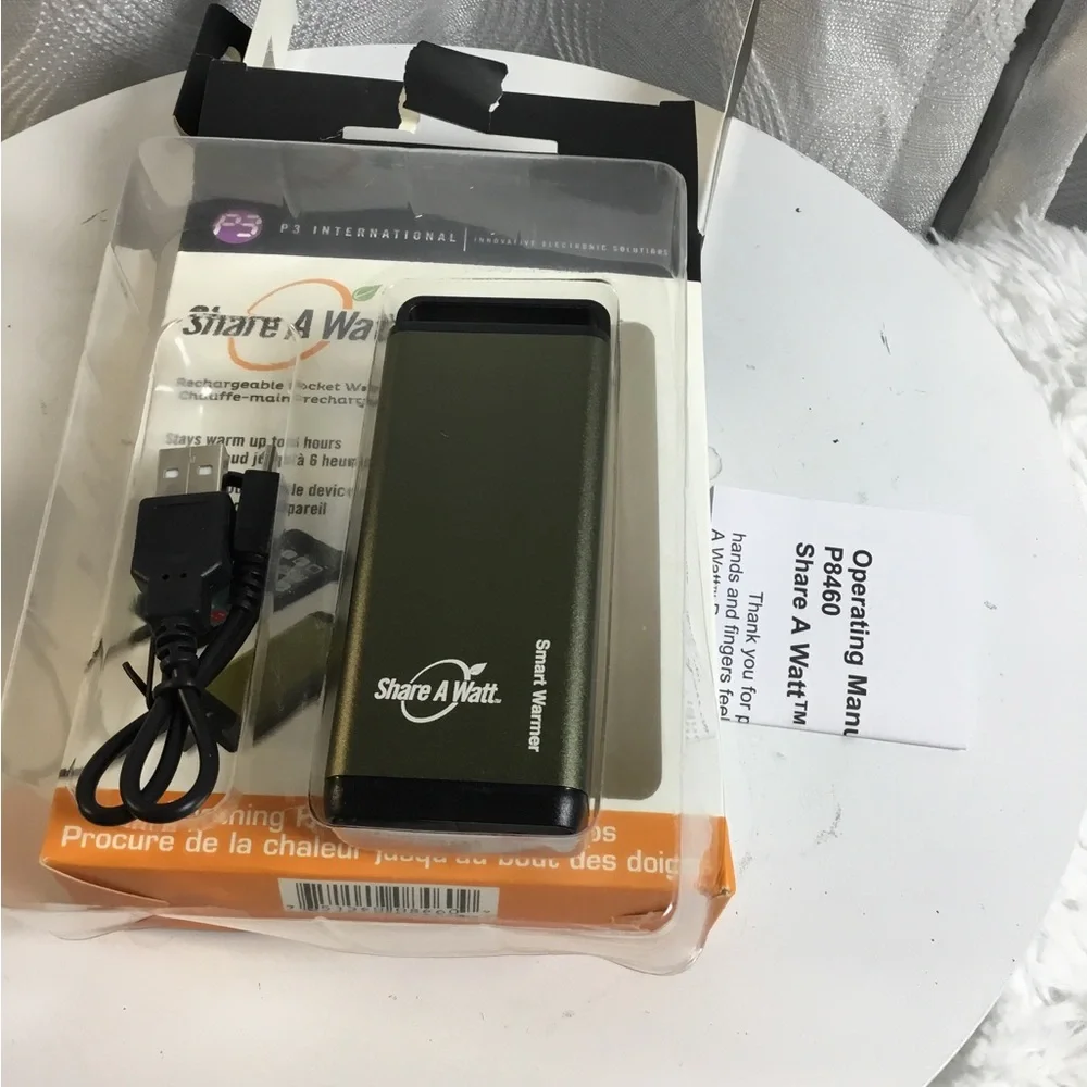 Green Rechargeable Pocket Warmer & Phone Charger